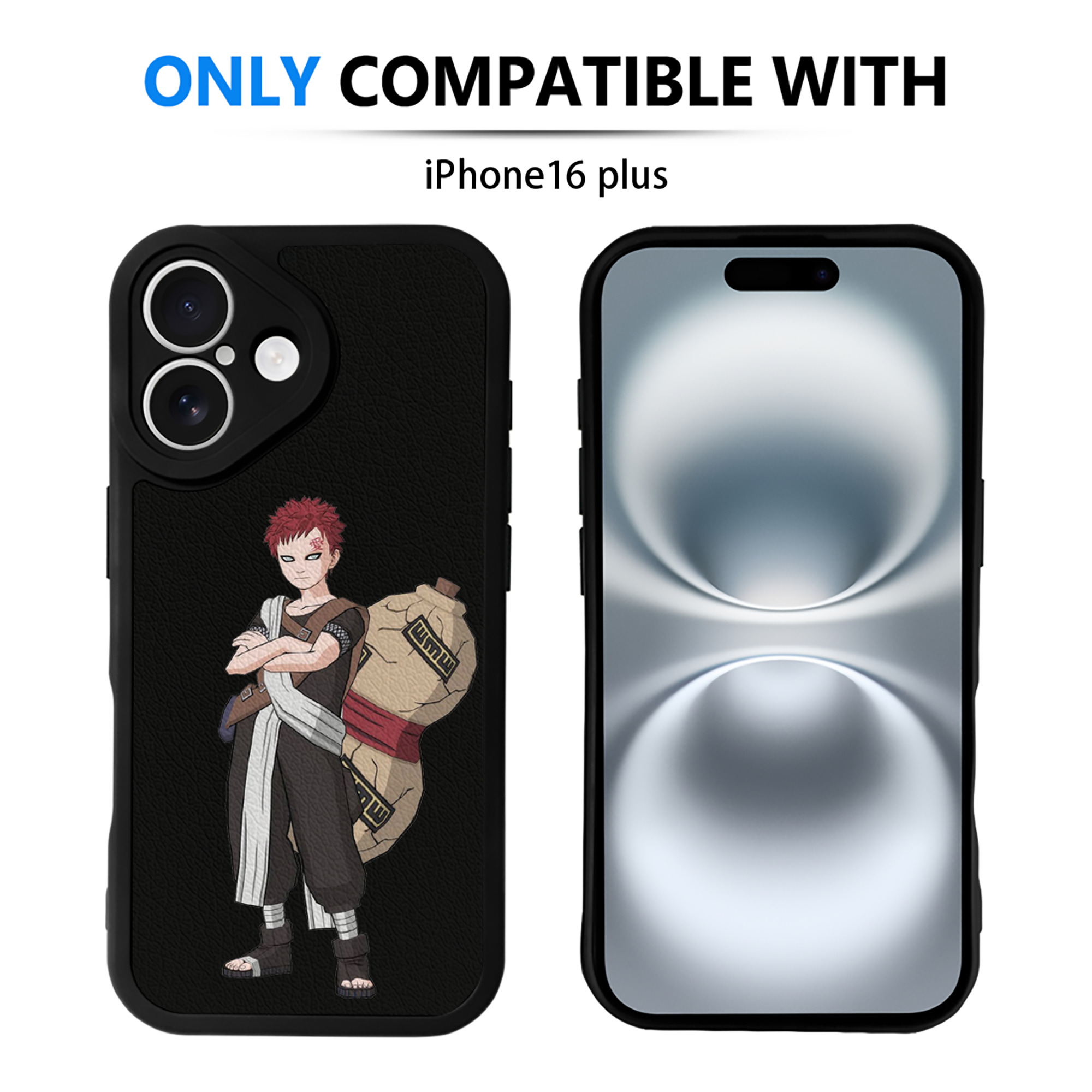 （画像用） NARUTO -ナルト- ガアラ Gaara 【iPhone 16シリーズ対応】シリコンスマホケース（レザー調） 材質：シリコン